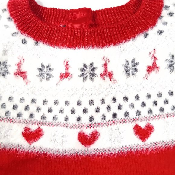George Red Christmas Sweater With Fair Isle Winter Pattern. Size 6-12M - Picture 3 of 5